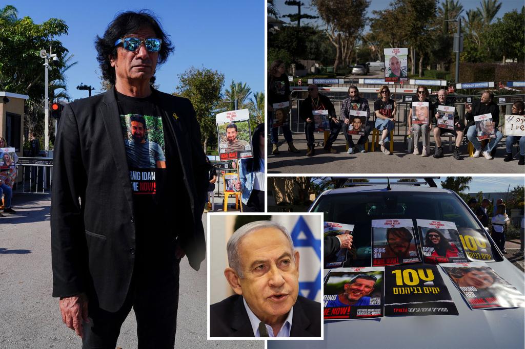 Hostagesâ families rally at Israeli PM Netanyahuâs home to demand exchange deal with Hamas